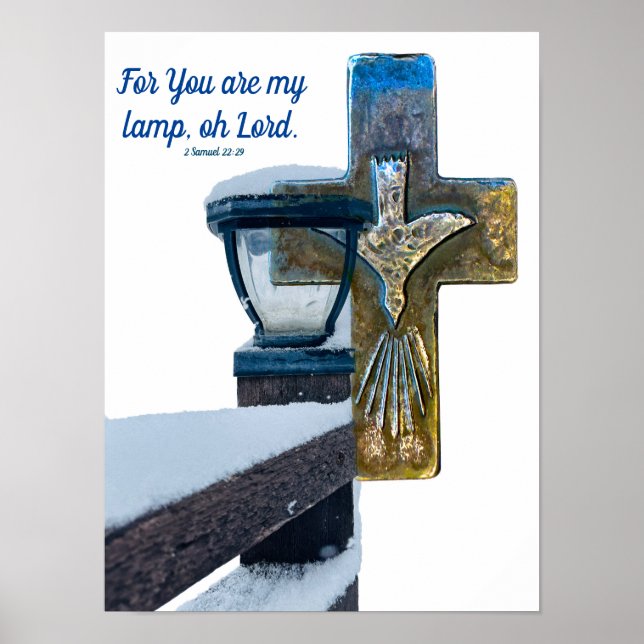 Bibelverse "my lamp, oh Lord" Kreuzgläubigkeit Sam Poster (Vorne)