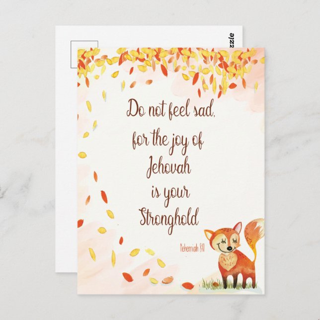 Bibelverse - Nehemiah 8:10 Notebook Postkarte (Vorne/Hinten)