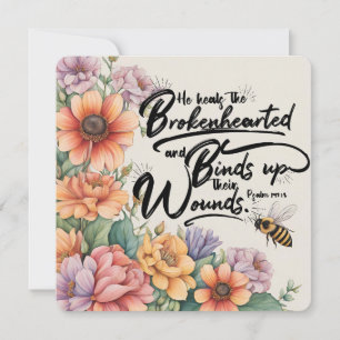 Bibelverse Notecard - 5,25 x 5,25 Psalm 147:3 Mitteilungskarte