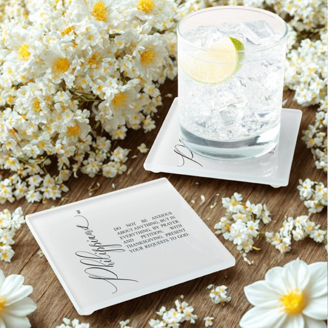 Bibelverse Philippians Glass Untersetzer (Von Creator hochgeladen)