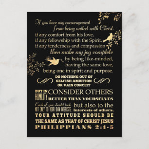 Bibelverse - Philippinen 2: 1-5 Postkarte