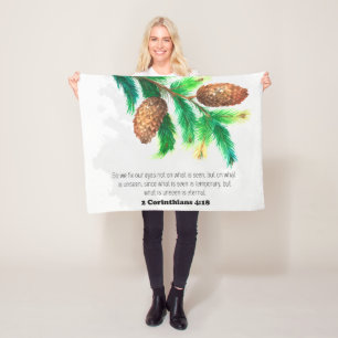 Bibelverse Pine Fleece Blanket