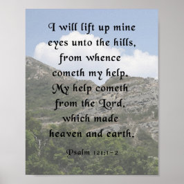 Bibelverse, Psalm 121:1-2 Poster