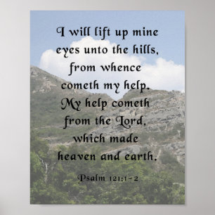 Bibelverse, Psalm 121:1-2 Poster