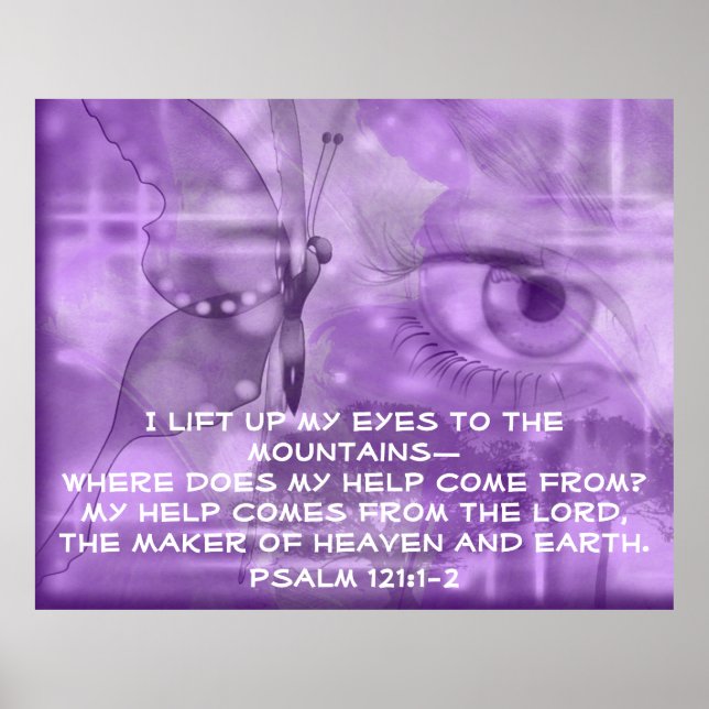 Bibelverse Psalm 121 Gebet-Poster Poster (Vorne)