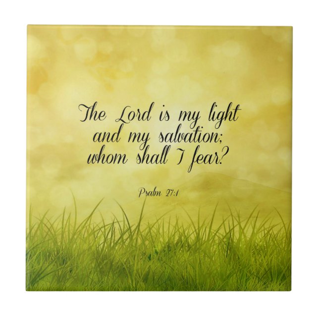 Bibelverse, Psalm 27:1 Fliese (Vorderseite)