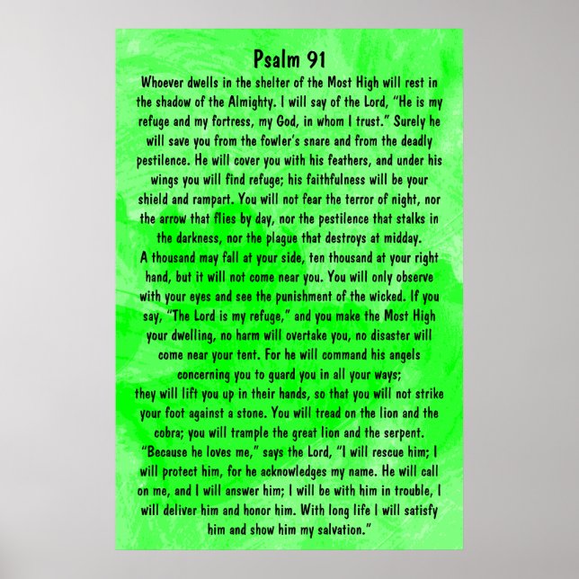 Bibelverse Psalm 91 Poster (Vorne)