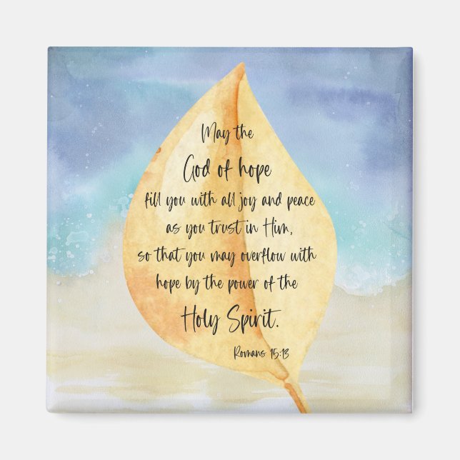 Bibelverse Romans Gelbes blaues Magnet (Vorne)