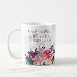 Bibelverse Typografie auf der Marble-Blume Kaffeetasse