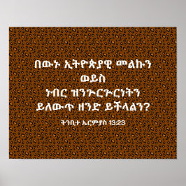 Bibelverse über Äthiopien Jeremiah 13 23 Amharic Poster