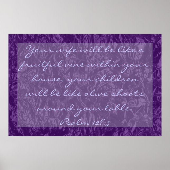 Bibelverse über Familie Psalm 128:3 Poster (Vorne)