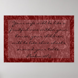Bibelverse über Familie Psalm 128:3 Poster