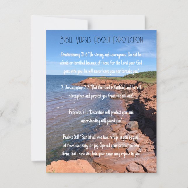 Bibelverse über Gottes Schutz Einladung (Vorderseite)
