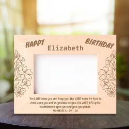 Bibelverse und BlumenBouquet zum Geburtstag Geätzte Rahmen
