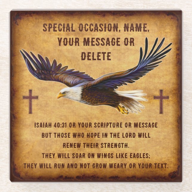 Bibelverse-Untersetzer mit Glasuntersetzer (Vorderseite)