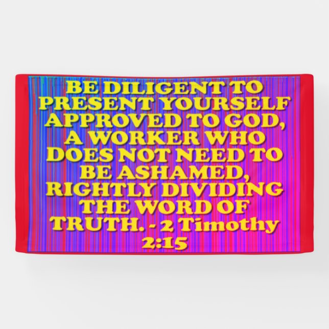 Bibelverse vom 2. Timothy 2:15. Banner (Horizontal)