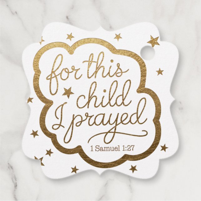 Bibelverse von 1 Samuel 1:27 Geschenkanhänger (Rückseite)