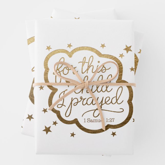 Bibelverse von 1 Samuel 1:27 Geschenkpapier Set (Beispiel)