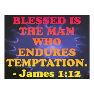 Bibelverse von James 1:12. Fotodruck