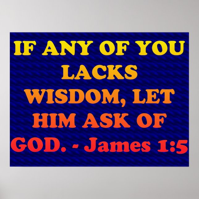 Bibelverse von James 1:5. Poster (Vorne)