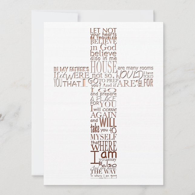 Bibelverse von John 14 Copper Memorial Service Einladung (Vorderseite)