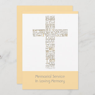 Bibelverse von John 14 Memorial Service 11 Einladung