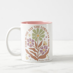 Bibelverse-Wildblume Zweifarbige Tasse