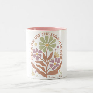 Bibelverse-Wildblume Zweifarbige Tasse