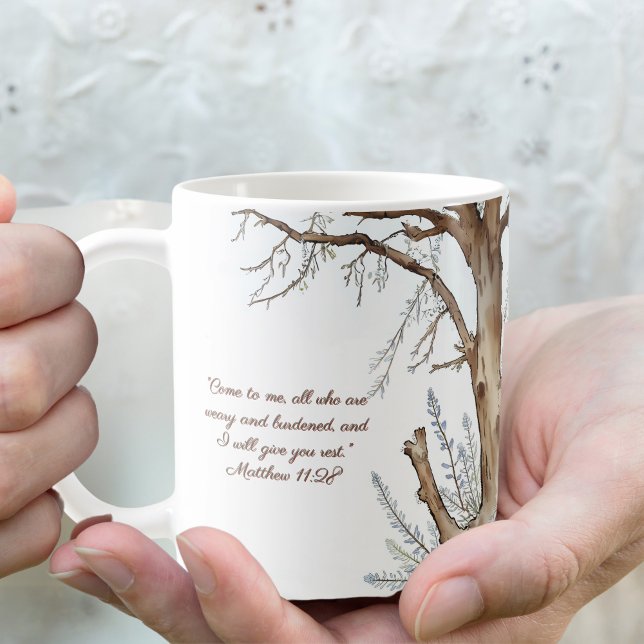 Bibelverse Winterbaum individuell anpassbar Kaffeetasse (Von Creator hochgeladen)