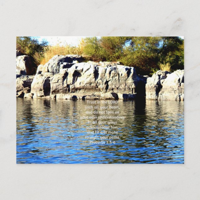 Bibelverse Zitat über Vertrauenssprichwörter 3:5-6 Postkarte (Vorderseite)