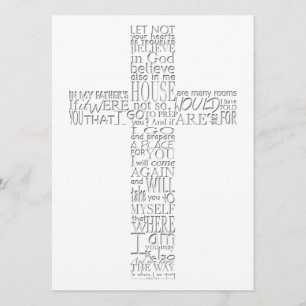 Bibelversen von John 14 Memorial Service Einladung