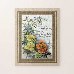 Bibelzitat mit Blumen Puzzle