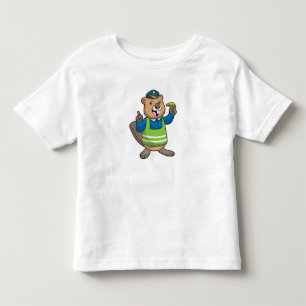 Biber als Polizeibeamter mit Pfeifen Kleinkind T-shirt