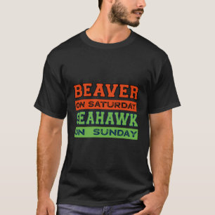Biber am Samstag Seahawk am Sonntag Seattle Gesche T-Shirt