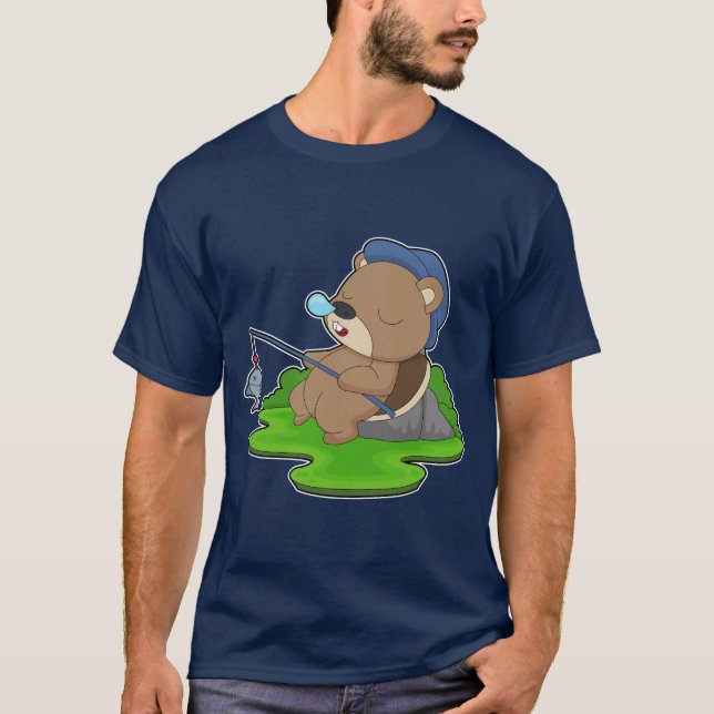 Biber Angler Fisch Angeln T-Shirt (Vorderseite)