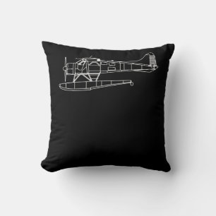 Biber auf Flohsee Flugzeug Piot Funny Geschenk Kissen