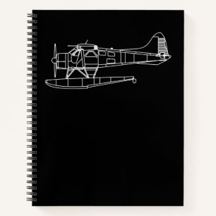 Biber auf Flohsee Flugzeug Piot Funny Geschenk Notizbuch