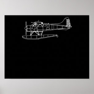 Biber auf Flohsee Flugzeug Piot Funny Geschenk Poster