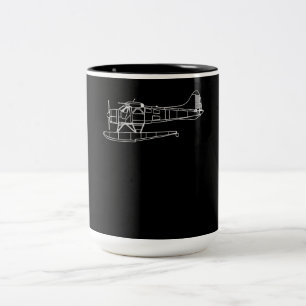 Biber auf Flohsee Flugzeug Piot Funny Geschenk Zweifarbige Tasse