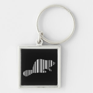 BIBER BAR CODE Tier Barcode Muster Design Schlüsselanhänger