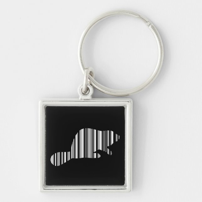 BIBER BAR CODE Tier Barcode Muster Design Schlüsselanhänger (Vorne)