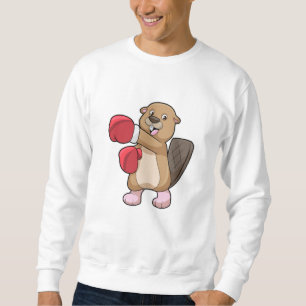 Biber beim Boxen mit Boxhandschuhen Sweatshirt