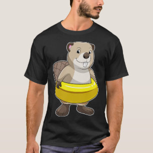Biber beim Schwimmen mit Swimming-Ring T-Shirt