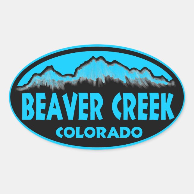Biber Creek Colorado blaue ovale Aufkleber (Vorderseite)