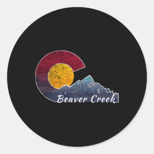 Biber Creek Colorado Flag Inspiriert Runder Aufkleber