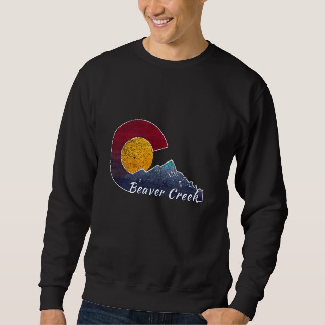Biber Creek Colorado Flag Inspiriert Sweatshirt (Vorderseite)