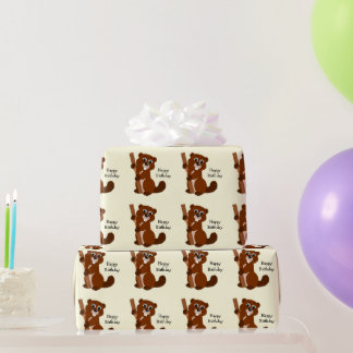 Biber Design Geburtstag Geschenkpapier