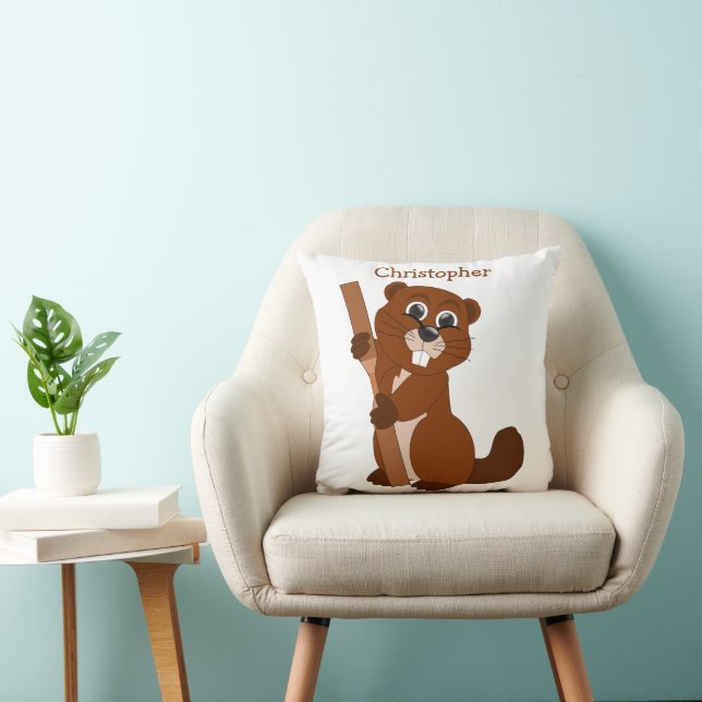 Biber-Design individuell gestaltet Kissen (Stuhl )