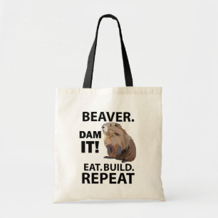 Biber Eat Build Wiederhole Lustig Tragetasche