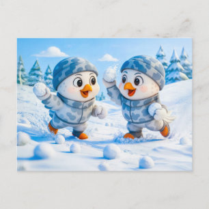 Biber Eisbad in einem gestreiften Badeanzug Postkarte
